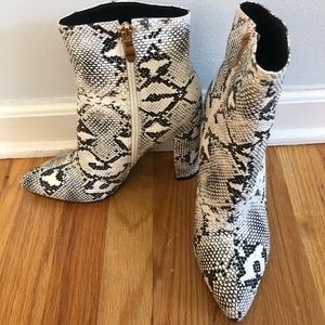 snake skin booties